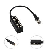 1 To 3 Socket LAN Ethernet Network RJ45 Plug Splitter Extender Adapter Connector
